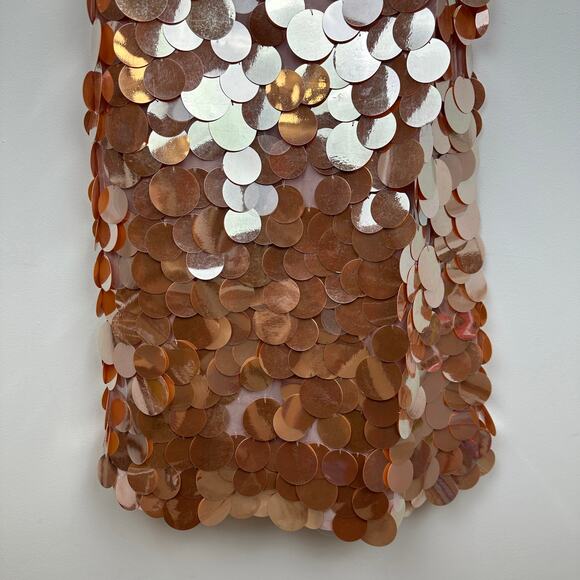 J. Crew Collection Circle Sequin Midi Dress Peachy Pink Holiday Party US 10 NWT - Picture 15 of 16